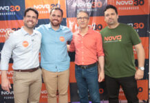 Governador de Minas Gerais e pré-candidato à Presidência da República, Romeu Zema esteve no Recife para participar do Encontro Estadual do Partido Novo