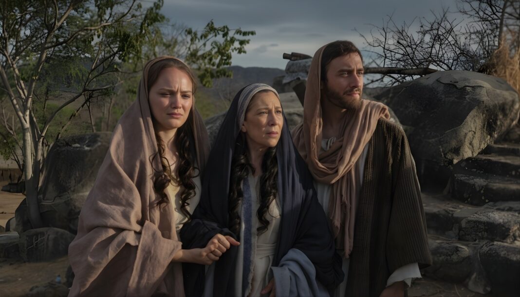 Madelena (Marina Pacheco), Maria (Beth Goulart) e João (Washington Machado)