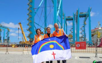 Raquel Lyra celebra chegada de R$ 241 milhões em equipamentos para terminal 100% eletrificado em Suape