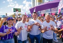 Candidato a deputado estadual, Anderson Luiz inicia campanha em ato com Raquel Lyra, Rodrigo Pinheiro e Fernando Monteiro