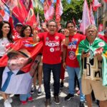 Maurício Rands participa de ato em apoio à reeleição de Lula no centro do Recife
