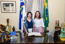 Governadora Raquel Lyra embarca para missão internacional e transmite cargo à sua vice, Priscila Krause