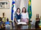 Governadora Raquel Lyra embarca para missão internacional e transmite cargo à sua vice, Priscila Krause